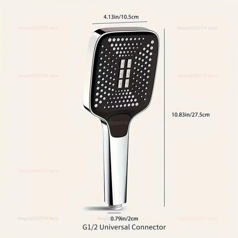 Pressurized Nozzle Bathroom Shower Head High Pressure Water Saving Sprayer ABS Bathroom Accessories Chrome Rainfall Shower Head