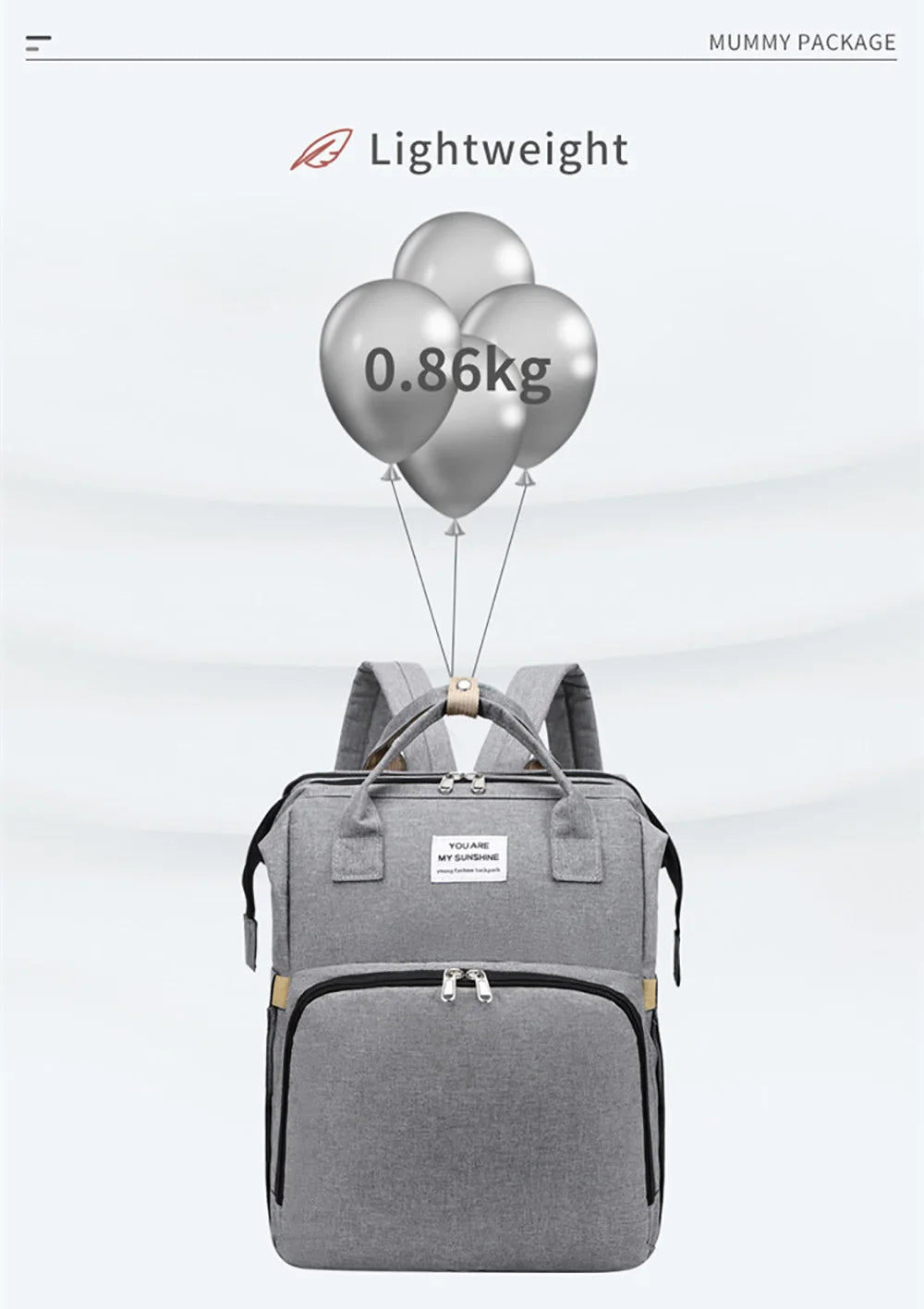 New Folding Mommy Bag Lightweight Portable Folding Crib Bed Large-capacity Baby Backpack Mommy Baby Diapers Bags Outting Bag