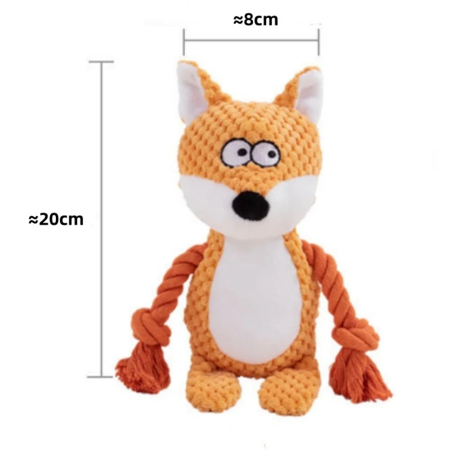 Cute Pet Push Toy Dog Self Relieving Vocalizing Elephant Fox Cat Teeth Grinding and Bite Resistant Interactive Cleaning Chew Toy