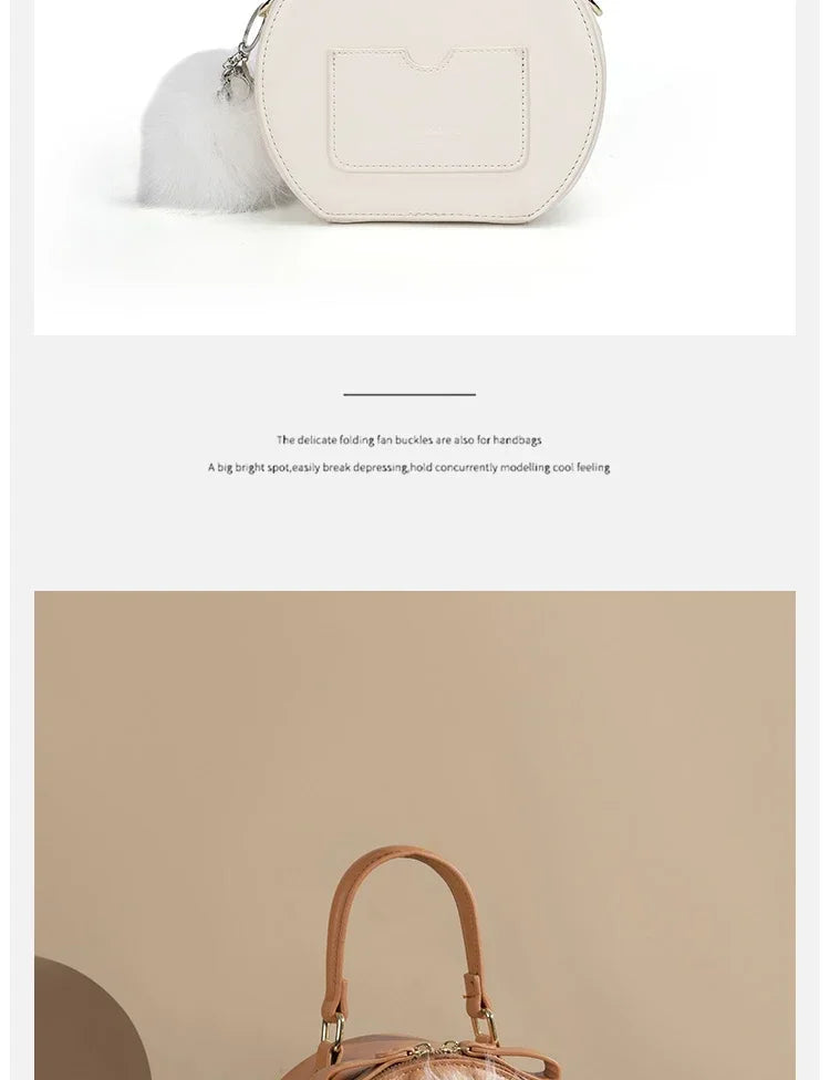 Fashion Cute Plush Cat Shoulder Bags 2025 New Trend High Quality Pu Zipper Niche Simplicity Sewing Thread Crossbody Bags