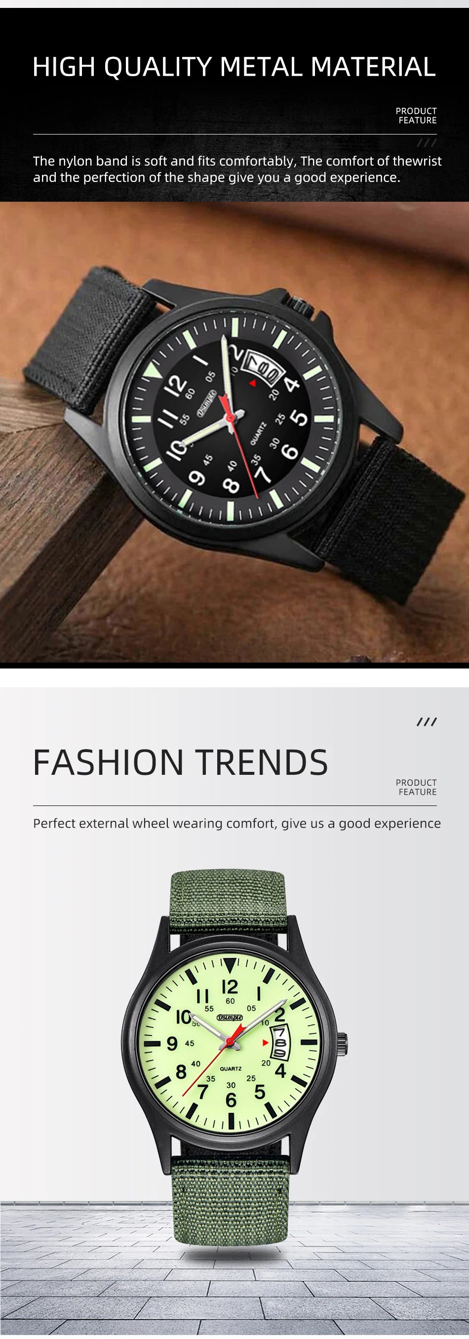 Reloj Hombre 2023 Fashion Mens Nylon Watches Luxury Men Army Military Quartz Watch Calendar Date Wristwatch Relogio Masculino