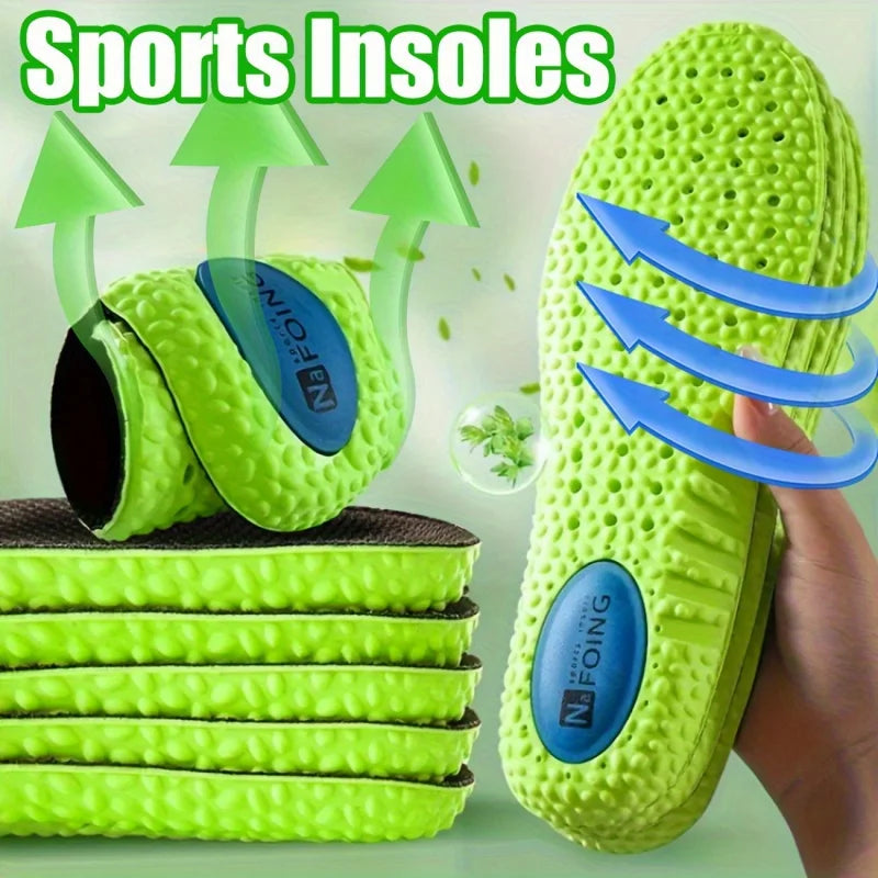 4D Latex Sport Insoles Super Soft High Elasticity Shoe Pads, Deodorant Cushion Running Insoles Foot Insole