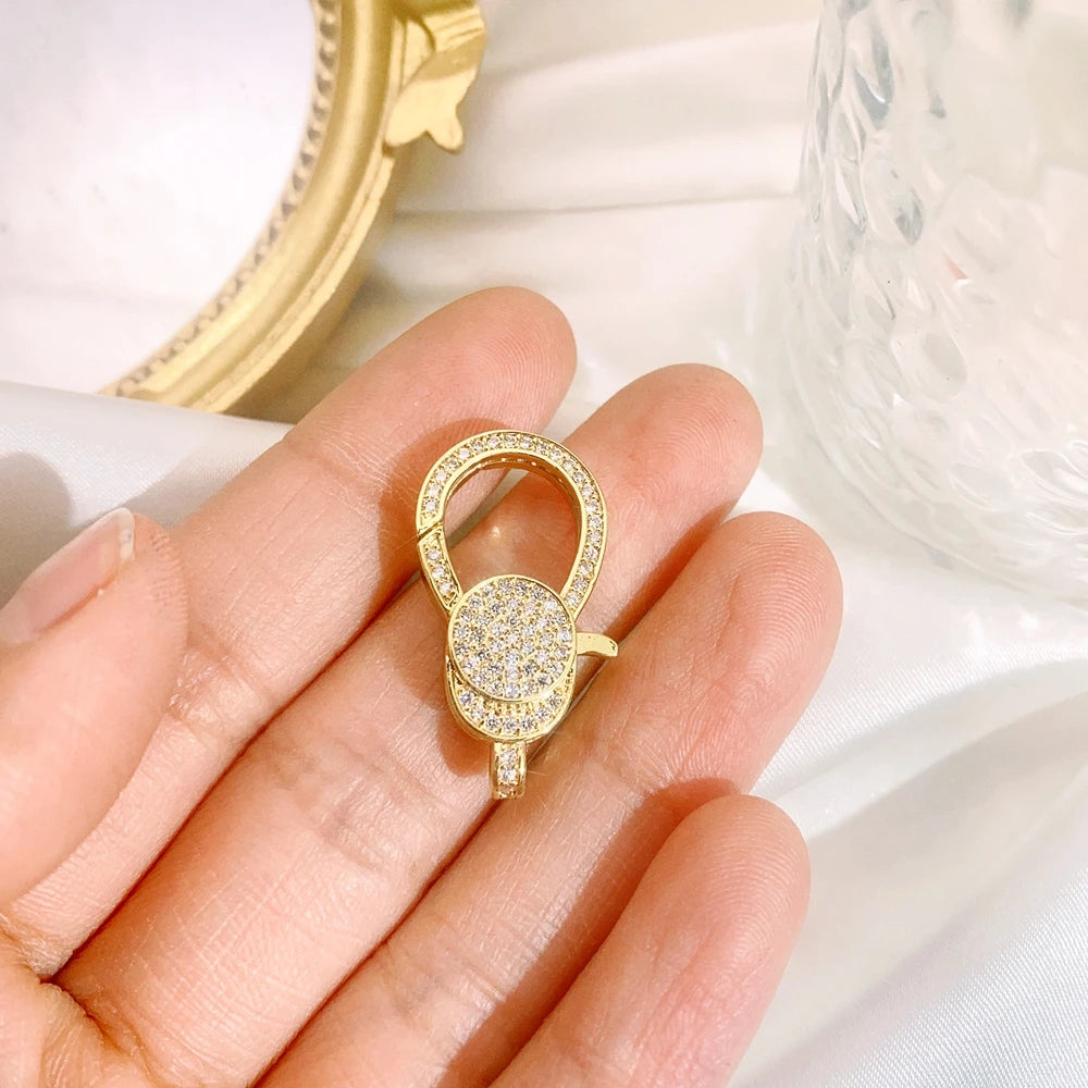 Juya 18K Real Gold Plated Accessories DIY Needlework Beads Pearls Jewelry Making Fastener Closures Lobster Lock Clasps Supplies