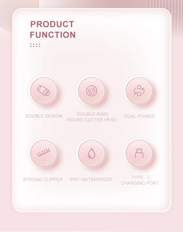 Dual Head Hair Removal for Women Portable Float Blade R-shaped Head Wet Dry Use Waterproof Painless Facial Trimmer Body Epilator