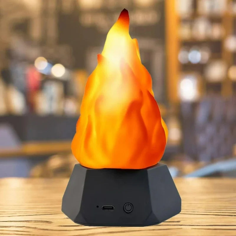 Halloween Flame Night Light with 3 Flashing Modes USB Charging Outdoor Camping Garden Landscape Decoration Lamp Christmas Light