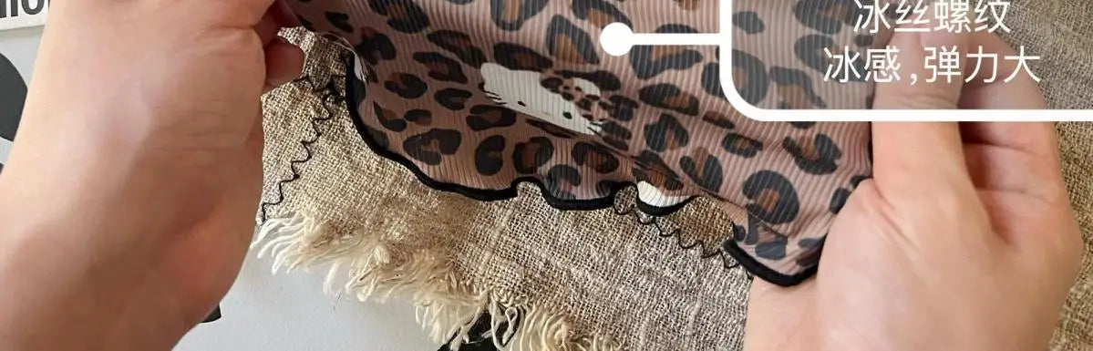 Spring Summer 2025 New Pet Clothes Spice Girls Wind Suspenders Leopard-Print Kitty Ice Silk And Cool Fabrics Cats Dogs Wear Them