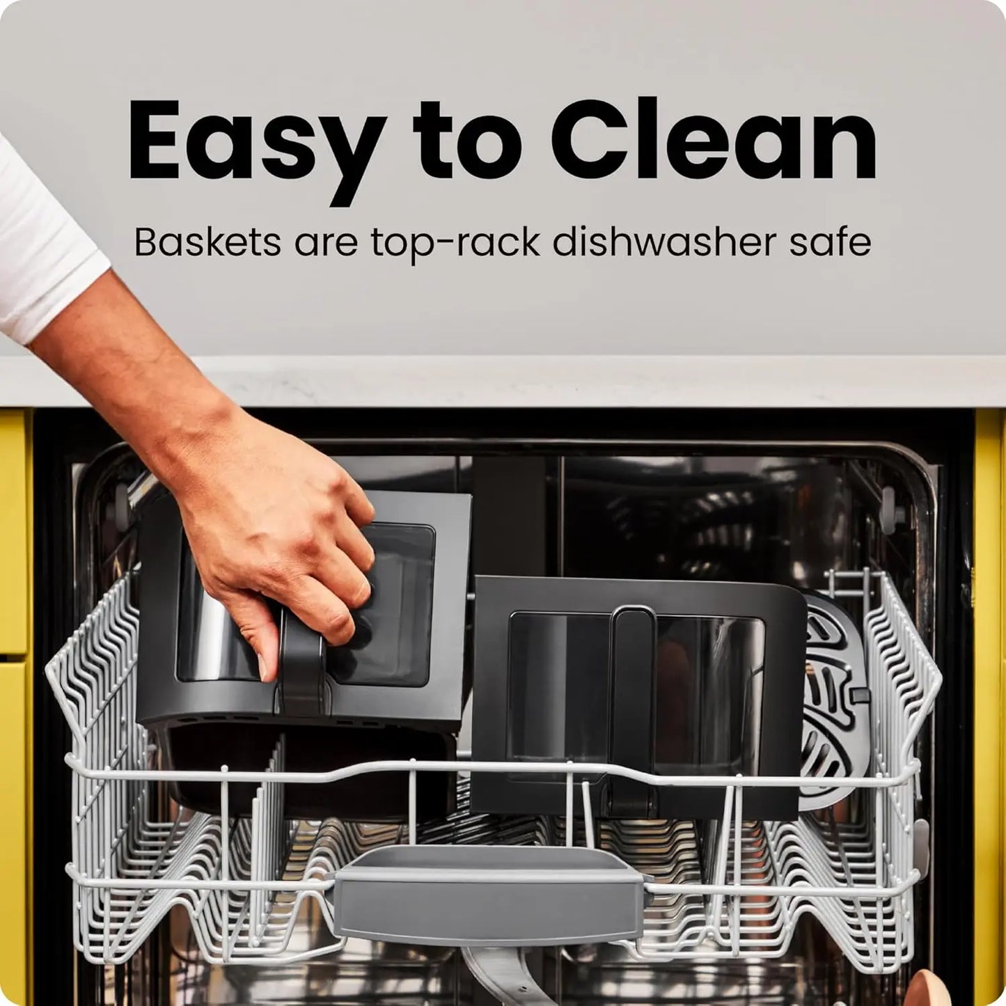 6 Quart Dual Basket Air Fryer Oven with Easy View Windows, Sync Finish, Hi-Fry, Auto Shutoff, 2 Independent 3Qt Nonstick