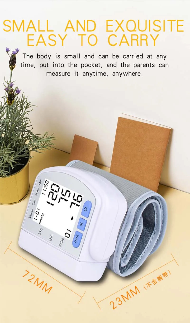 Digital Wrist Blood Pressure Monitor Medical Upper Arm Sphygmomanometer Automatic Tonometer Tensiometro Blood Pressure Meter
