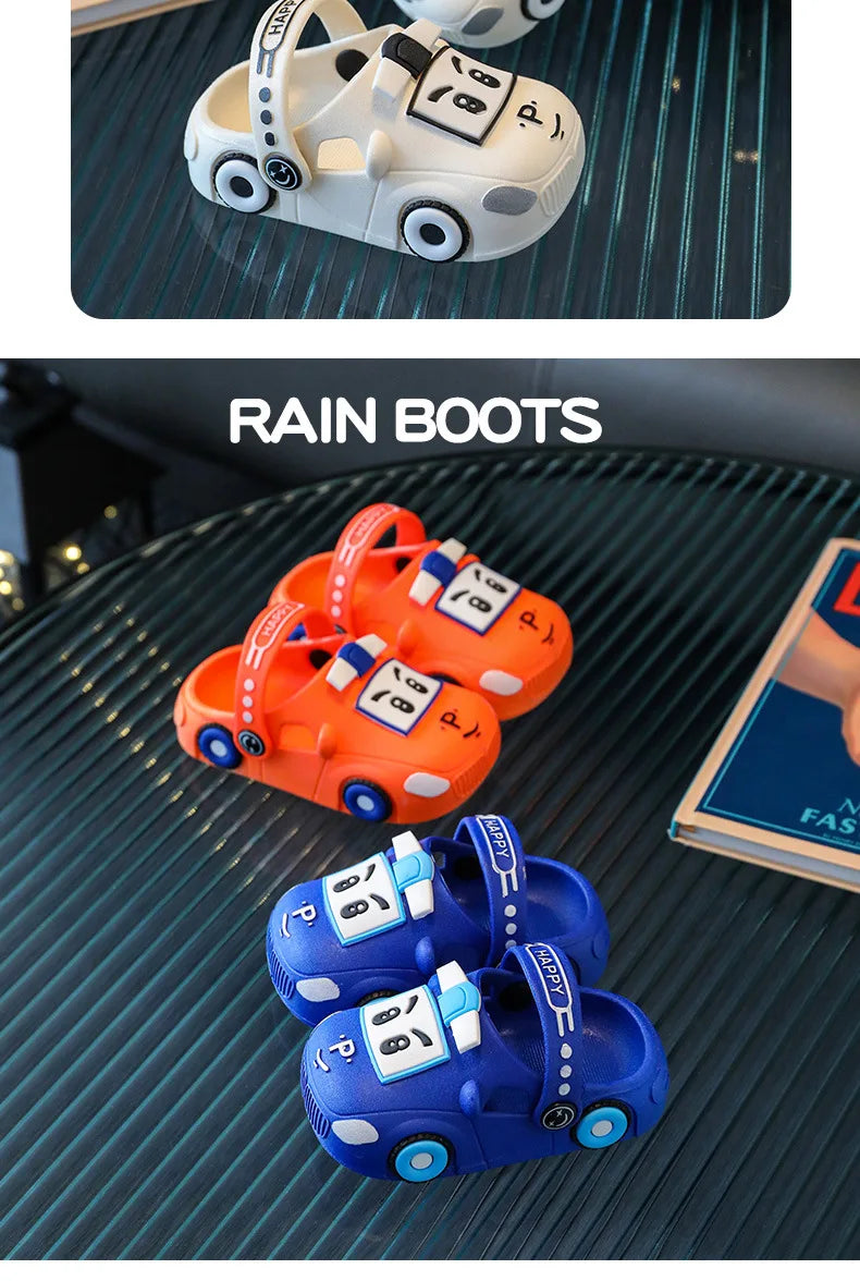 Summer New Dazzling Cool Kid Hollow Sandals Baby Cute Cartoon Car Home Slippers Boy Breathable Antislip Beach Shoe Girl Shoe실내화
