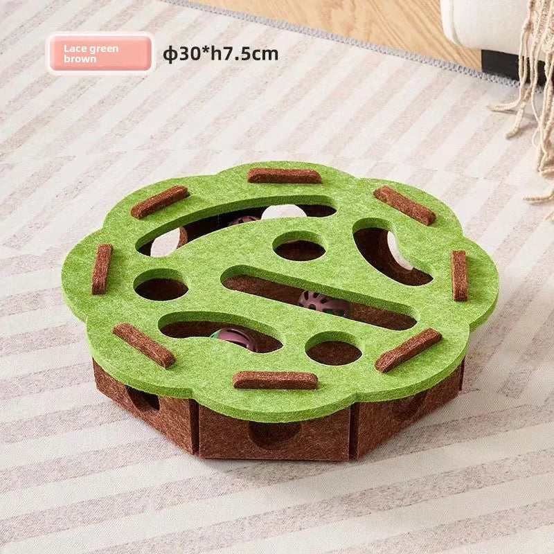 Pet Cat Toys Felt Puzzle Box Interactive Exercise Hunting Game For Indoor Cats Sports Accessories Entertainment
