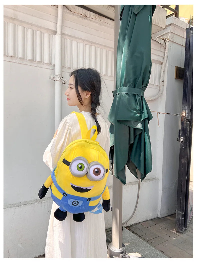 New Cartoon Anime Backpack Minions Doll Large Size School Bag Large Capacity Student Cartoon Backpack