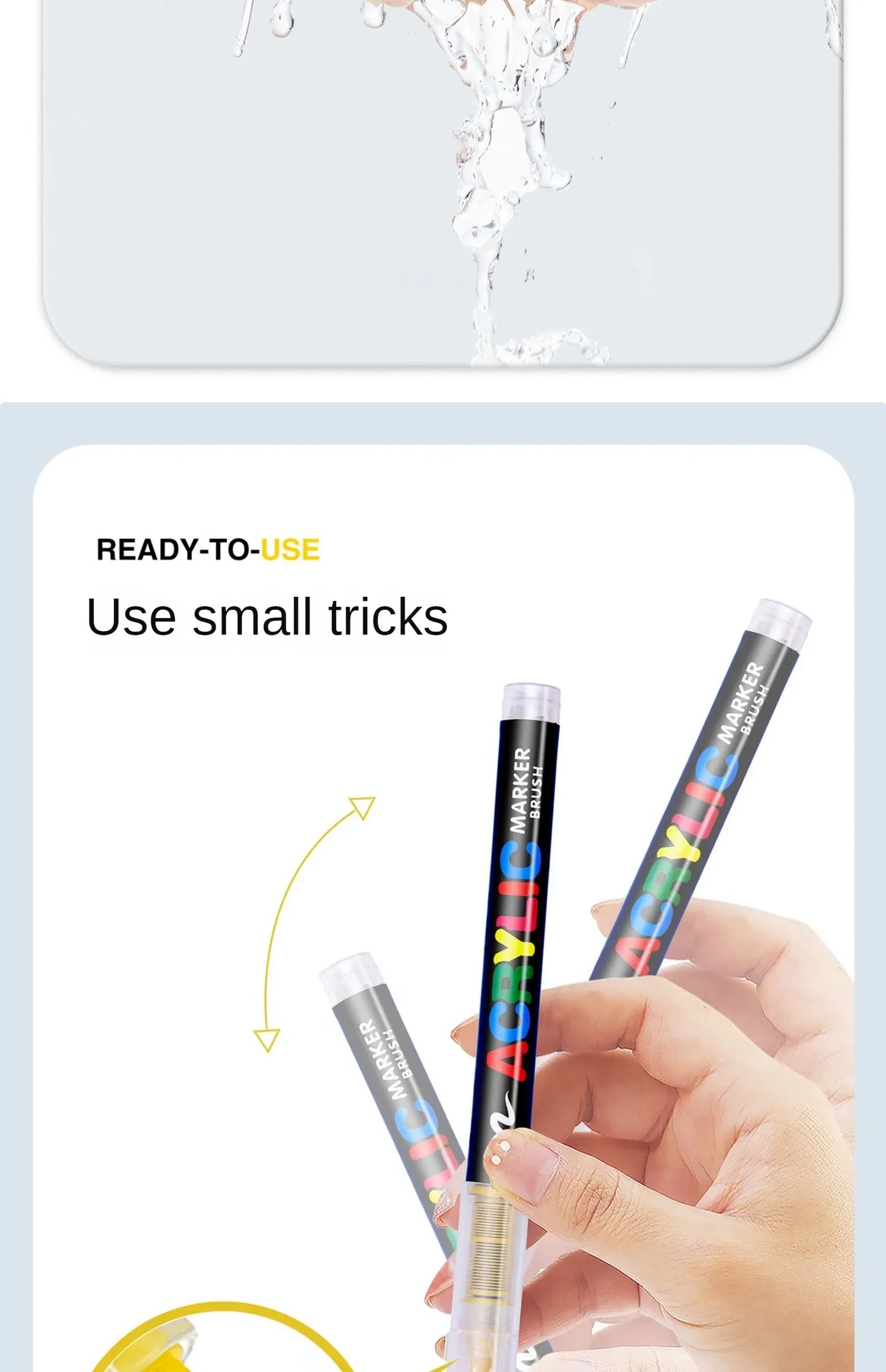 168-288 Colors Liquid Acrylic Marker Pens,Brush Soft Tip Juicy Ink Art Supplies For Students,GuangNa Stationery School Supplies