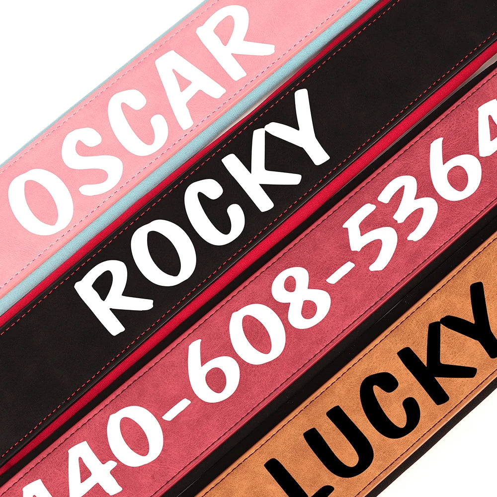 Customized Leather Dog Collar Personalized Wide Padded ID Collars Free Print Name Number For Medium Large Dogs Dogs Greyhound