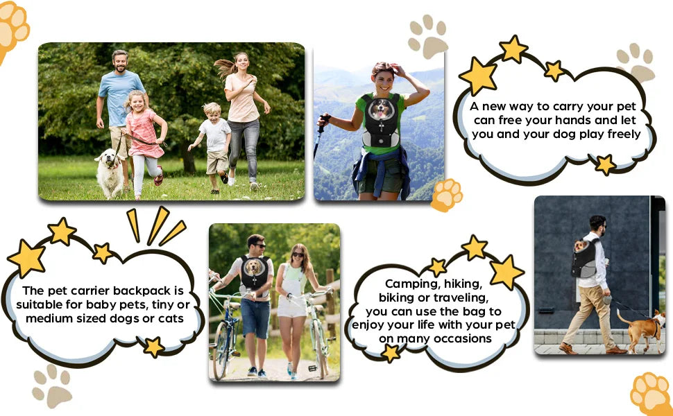 Backpack For Dog Shoulder Carrier Pet Conveyor Backpacks Comfortable Front Motorcycle And Hiking Camping Carrier Bag For Pet Dog