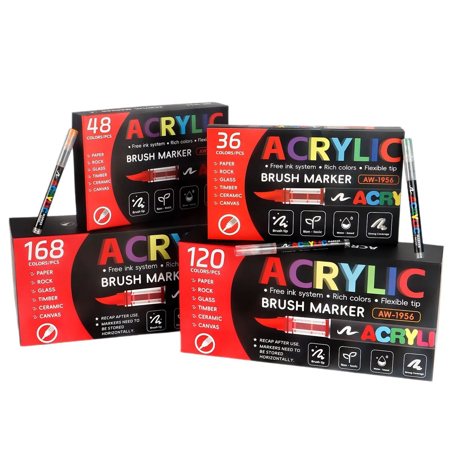 12-168 Colors Direct Liquid Marker Pen Set,DIY Hand Drawn,Graffiti Paint Art Acrylic Paint Pens,Perfect for Artist/Student