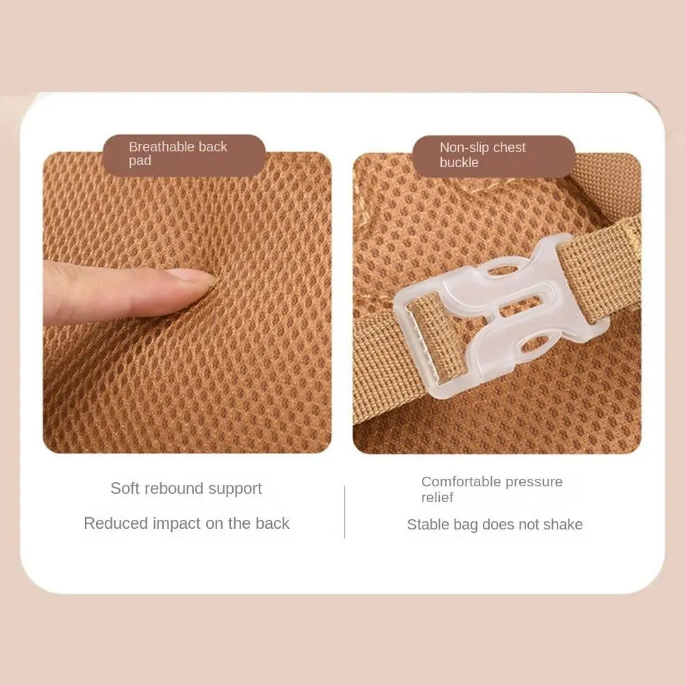 Multi-Compartment Capybara Backpack Waterproof Oxford Cloth Cartoon Animal School Bag Lightweight with Reflective Strip