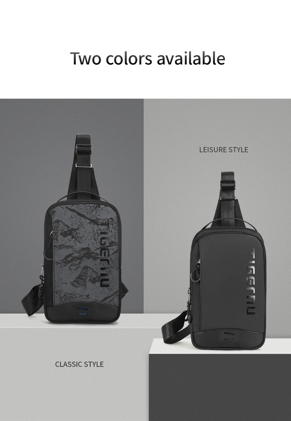 Lifetime Warranty Chest Bag For Men Cool Style Men Shoulder Bag 9.7inch IPad Bag Casual Male Crossbody Bag Lightweigt Mini Bags