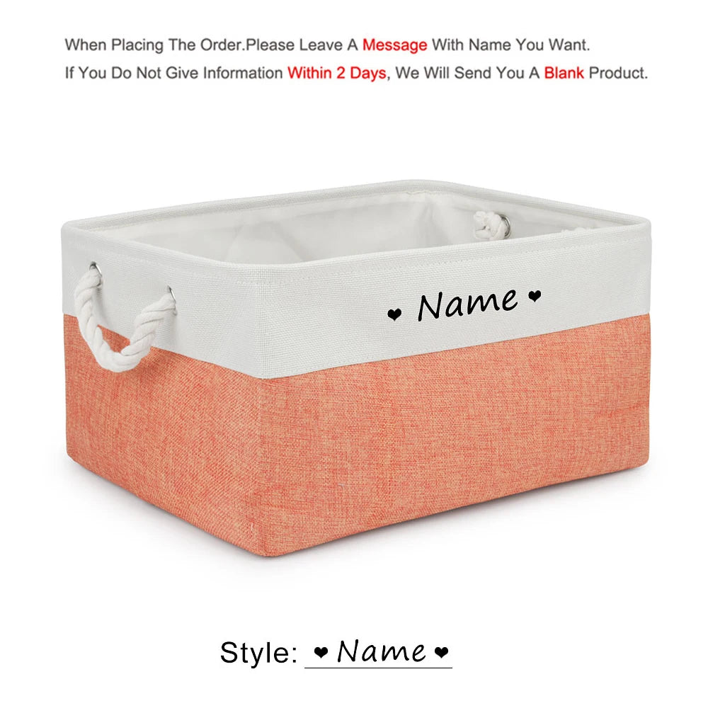 Personalized Dog Toy Basket Free Print Pet Storage Box Cat DIY Custom Name Toys Clothes Accessories Organize Storage