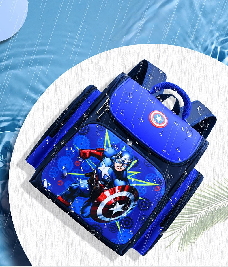 Marvels Avengers Anime Backpack Child Cartoon Spider-man Captains America Backpacks Kindergarten Elementary School Students Bag