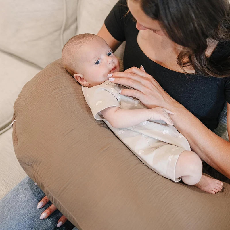 2PCS/set Nursing Pillow Cover for Breastfeeding Pillows Ultra-Soft Muslin Cotton Baby Nursing Pillow Fits Newborn Feeding Pillow