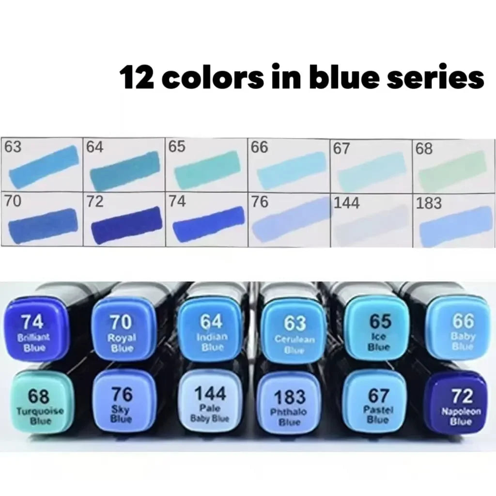 12 Colors Alcohol Based Markers Set Dual Tip Sketching Drawing Markers Animation for Adults Kids Painting School Supplies