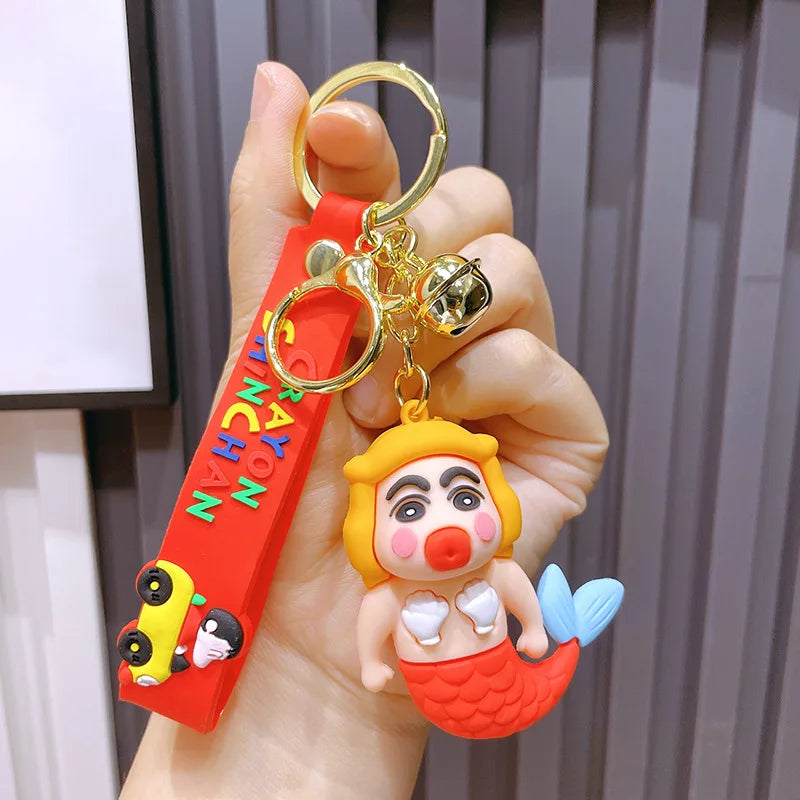 Drag New Crayon Small New Cartoon Cute Keychain Couple Car Personality Key Chain Creative School Bag Pendant