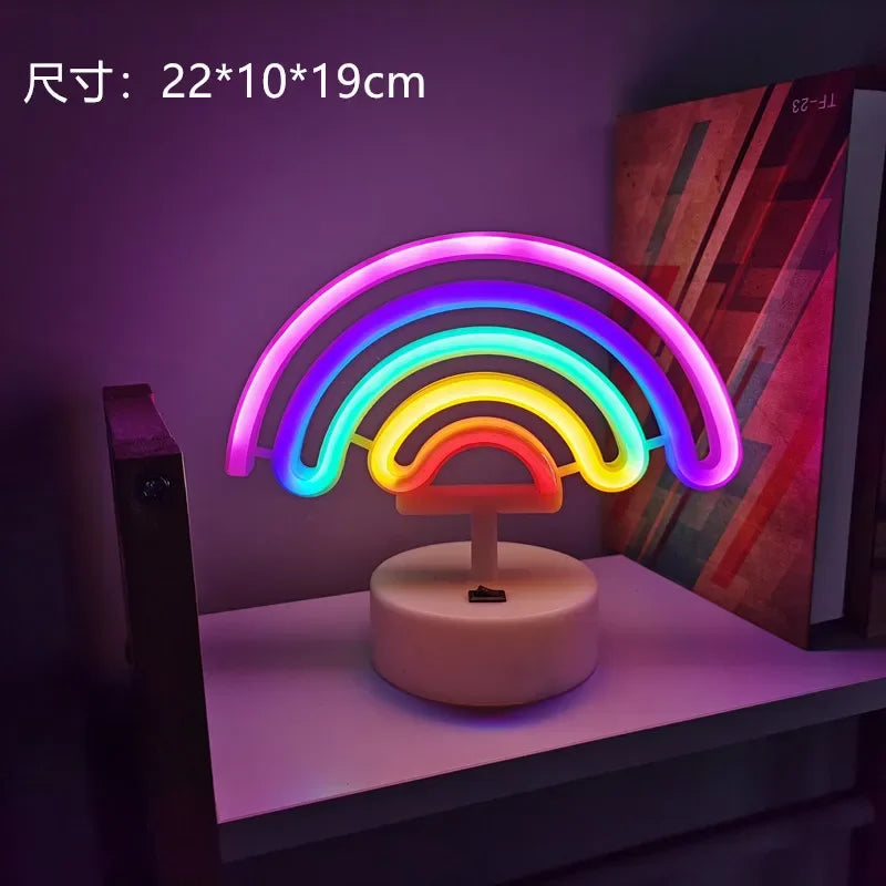 USB LED Neon Sign Light Holiday Flamingo Night Lamp Xmas Party Wedding Decoration Home Gift cloud Heart Neon Light