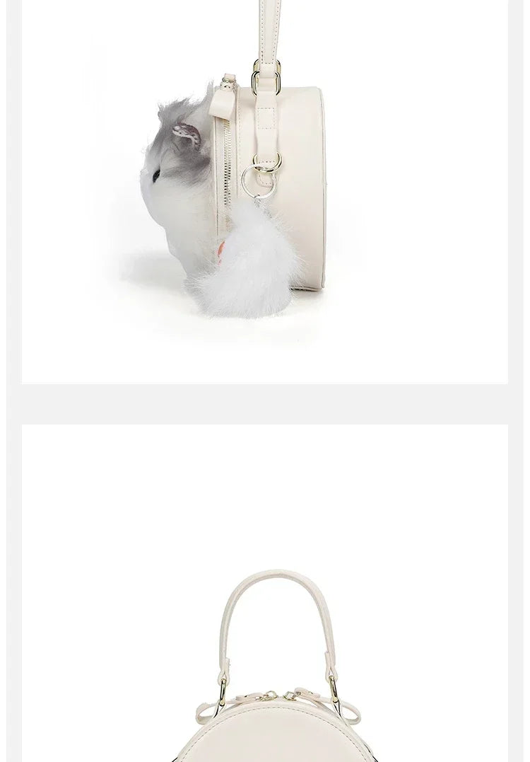 Fashion Cute Plush Cat Shoulder Bags 2025 New Trend High Quality Pu Zipper Niche Simplicity Sewing Thread Crossbody Bags