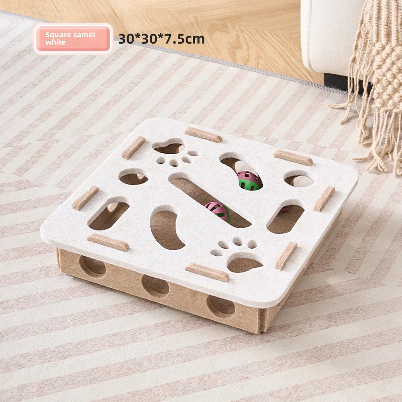 Pet Cat Toys Felt Puzzle Box Interactive Exercise Hunting Game For Indoor Cats Sports Accessories Entertainment