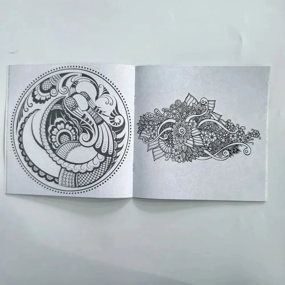 1PCS 24 Pages Mandalas Flower Coloring Book For Children Adult Graffiti Drawing Coloring Book Set Art School Supplies