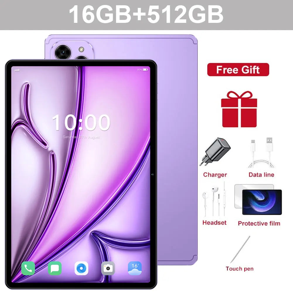10.1" Tablet PC Pad 7SPro Original 5G Dual SIM Tablets Tab Android 15 22GB+2TB 10000mAh With keyboard Laptop For Kids Children's