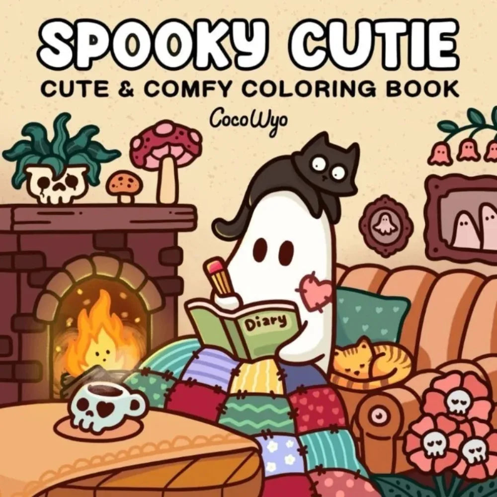 Spooky Cutie Coloring Book for Adults Teens Kids Halloween Themed Doodle Drawing Fun Activity