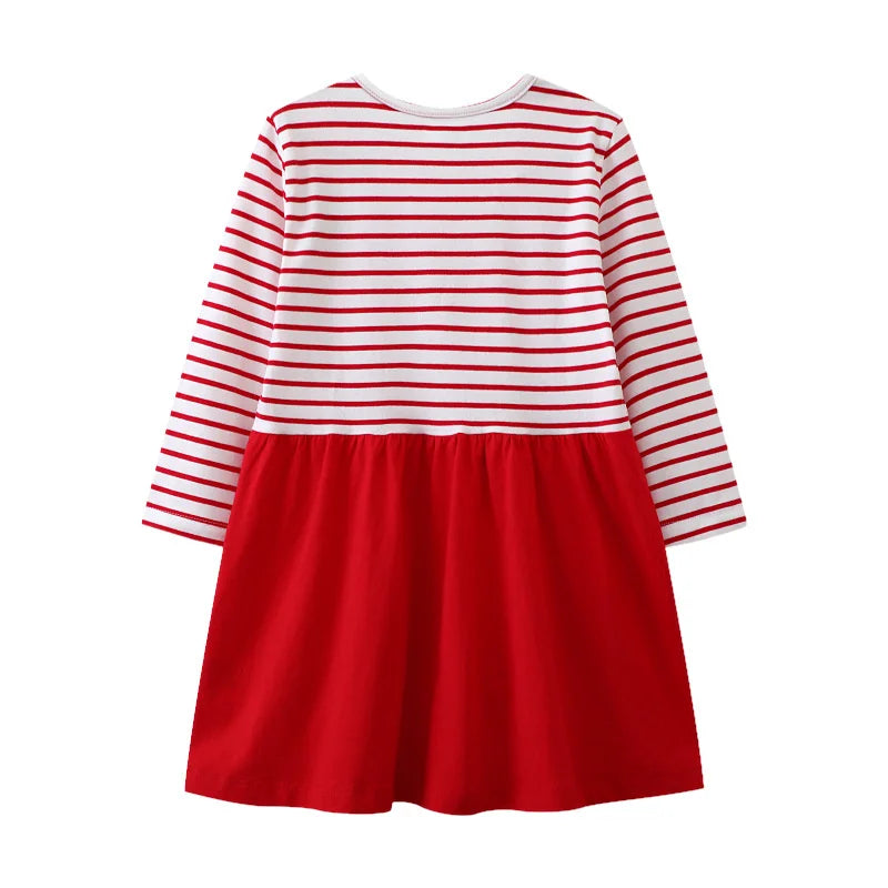 Jumping Meters 2-7T Princess Girls Dresses Party Kids Girls Costume Autumn Winter Toddler Frocks Clothing Long Sleeve Frocks