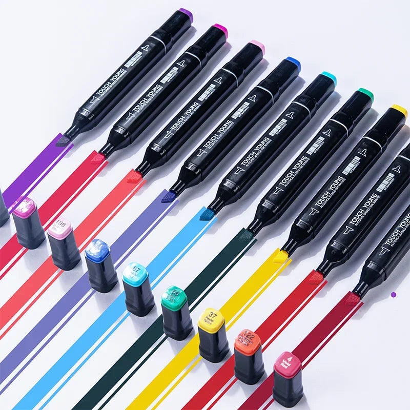 Dual Tip Alcohol Markers Brush Fine Tip Artist Painting Professional Sketch Marker Pen Graffiti Manga Drawing Tools Art Supplies