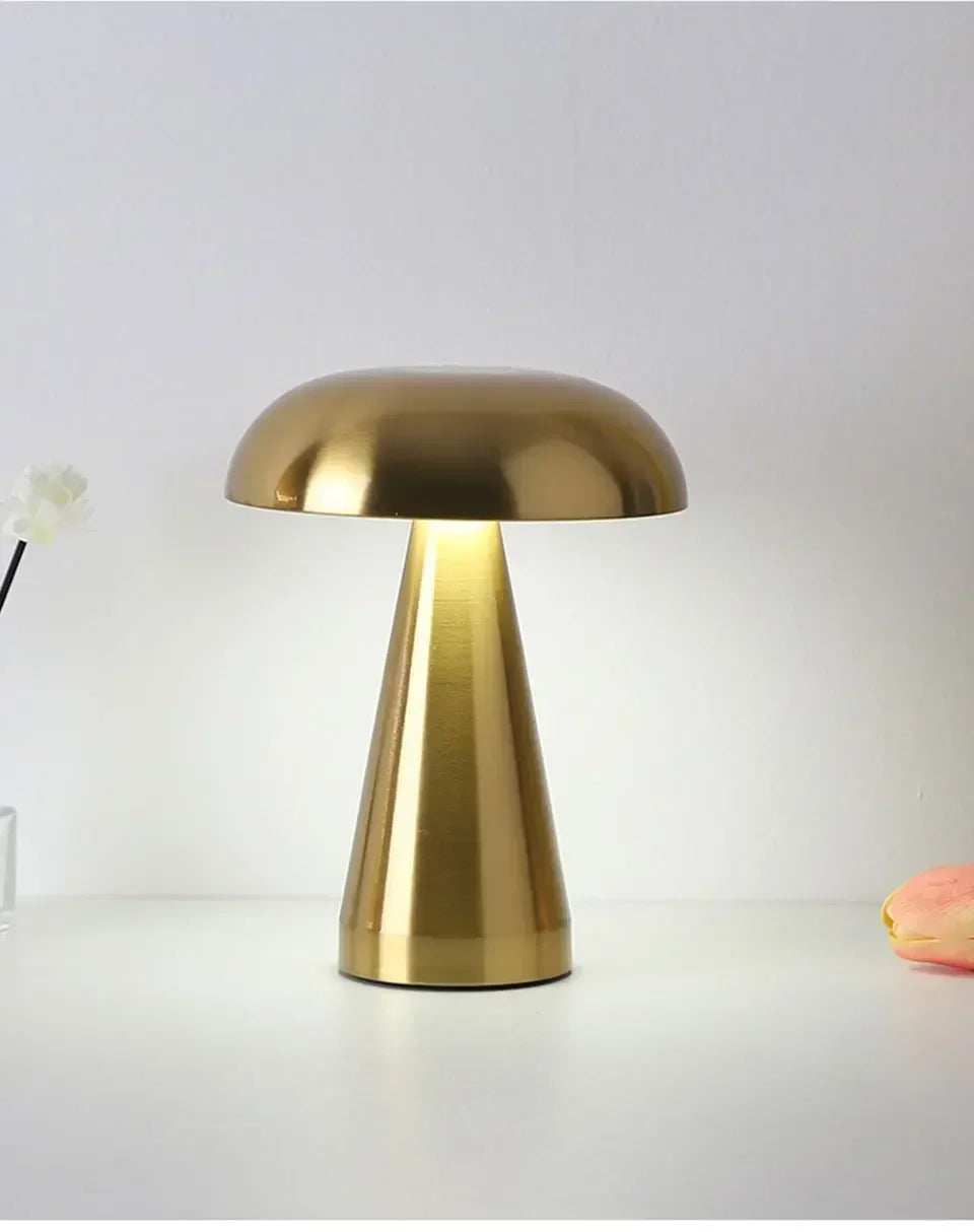 Retro LED Night Light Mushroom Touch Sensor Desk Lamp Rechargeable Reading Lights For Bedroom Restaurant Bar Decor Lighting