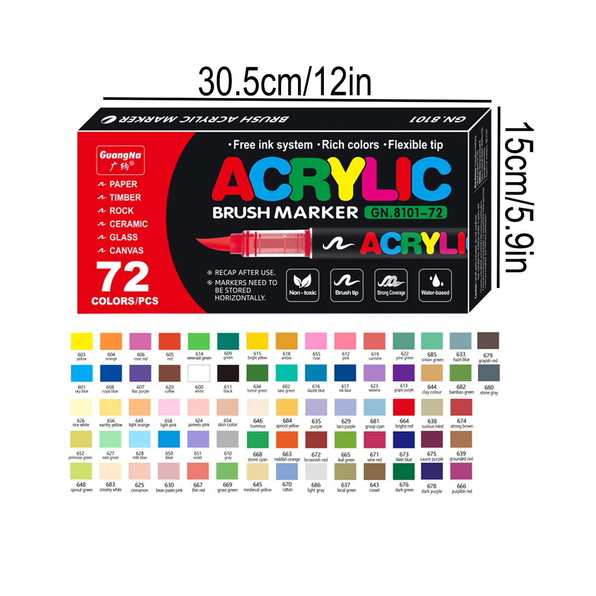 12-240 Color/box Professional Artist Marker Set - Soft-tip Drawing Straight Line Liquid Acrylic Markers, DIY Graffiti Art Painti