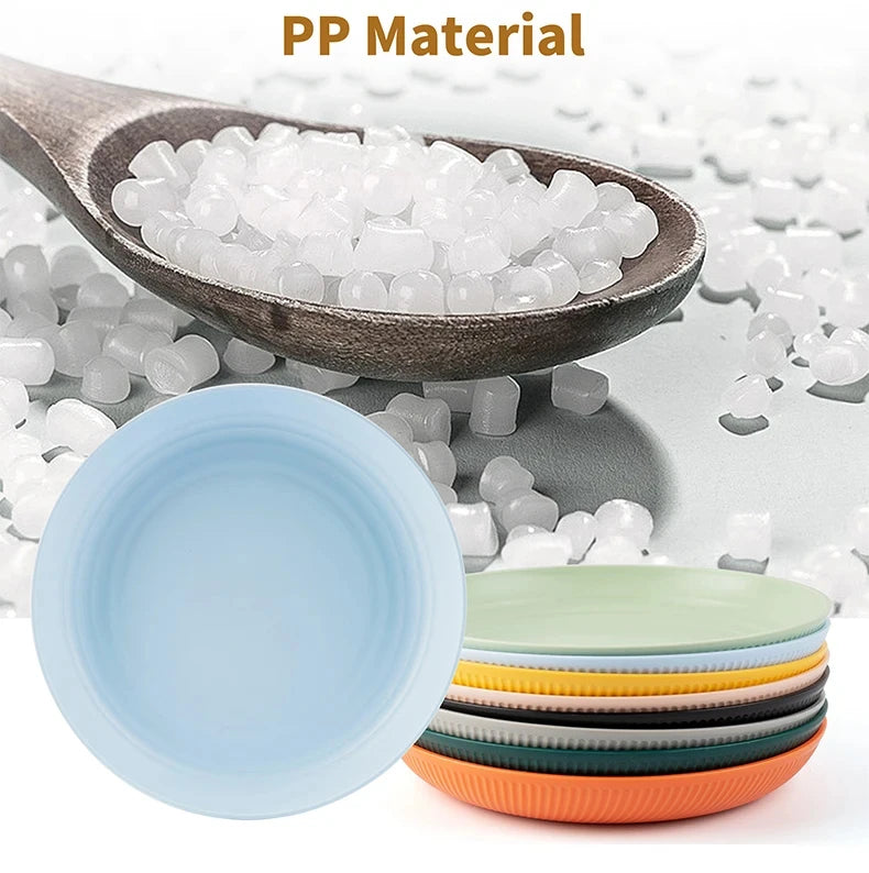Orange 4/16Pcs Wheat Straw Dinnerware Ramen Bowl Dishes Full Plates Tableware Set Bowl Dinner Dishes Set Camping Dishes Sets