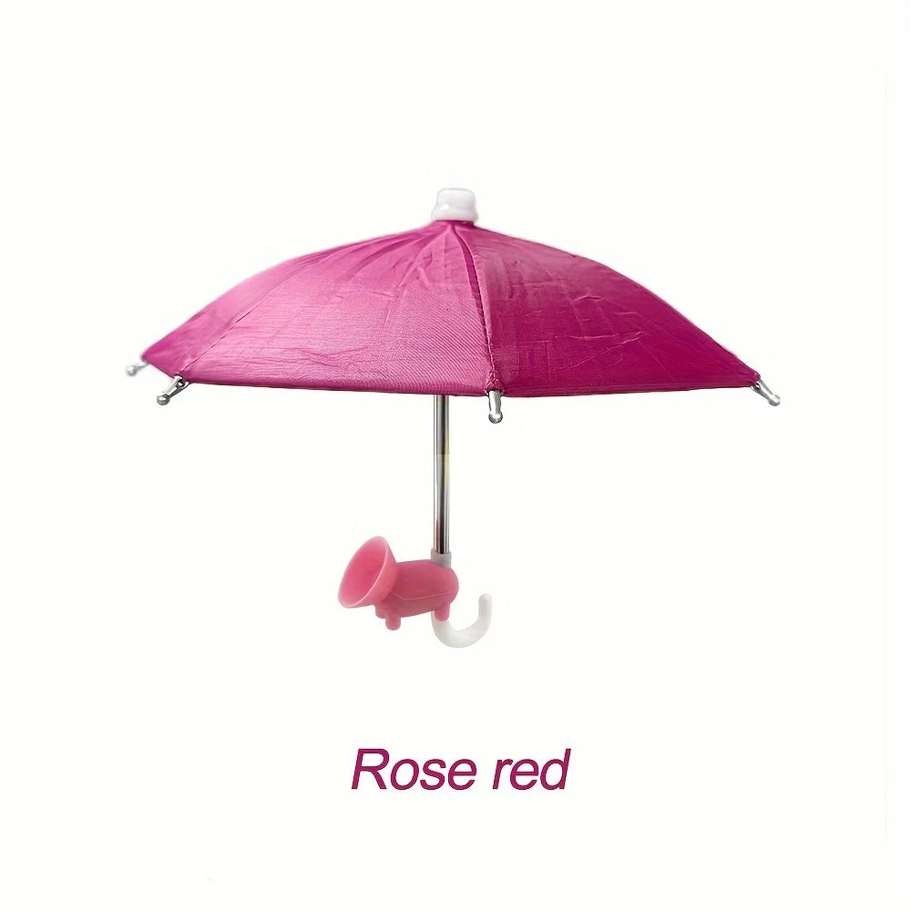 Smartphone Mini Umbrella, Universal Pig Suction Cup Bracket, Outdoor Anti-glare Sunshade, Polyester Material, Anti-reflection.