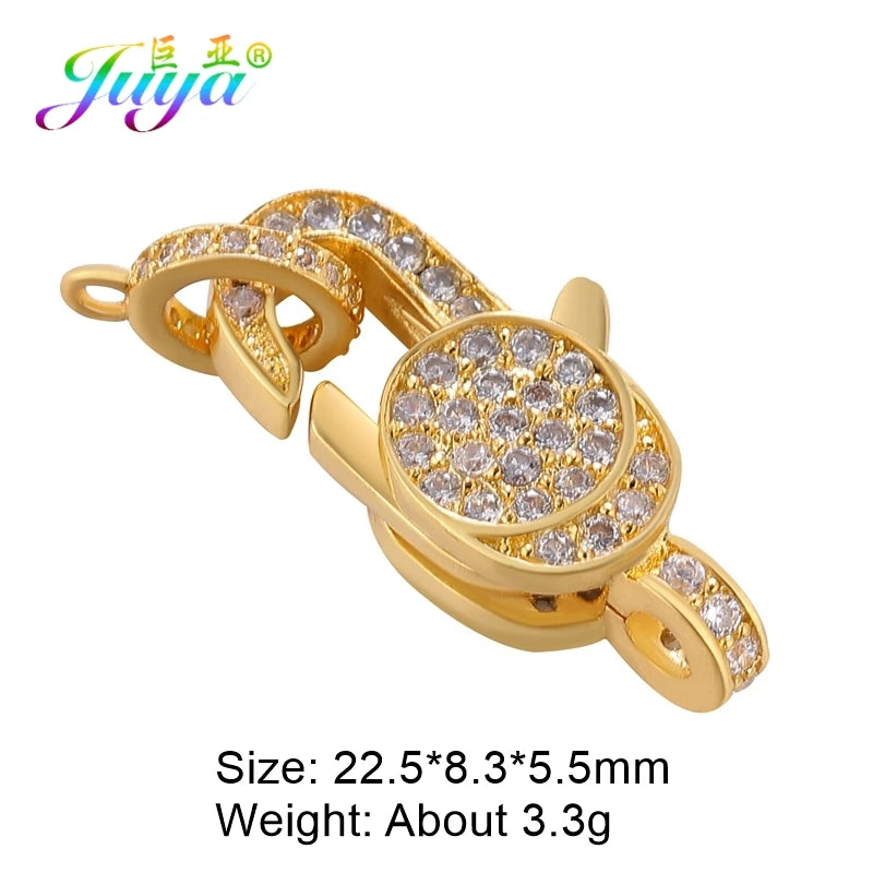 Juya 18K Real Gold Plated Accessories DIY Needlework Beads Pearls Jewelry Making Fastener Closures Lobster Lock Clasps Supplies