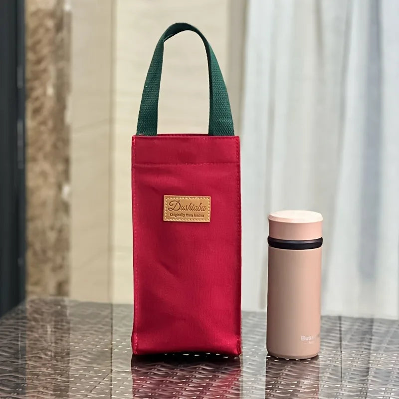 1Pc Handheld Water Bottle Holder Portable Universal Canvas Insulated Cup Cover Cup Bag Carrying Umbrella Bag