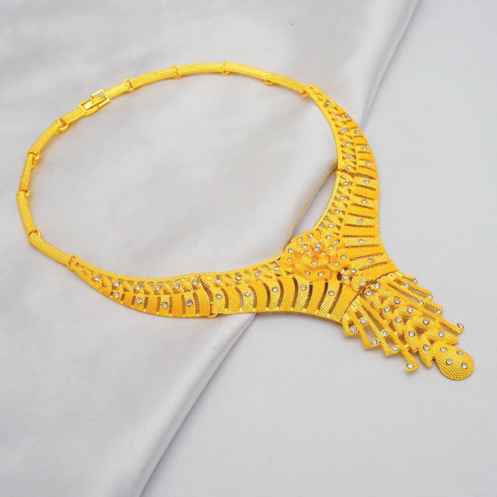 2023 Fine Jewelry Sets For Women Dubai Bridal Wedding Gifts Necklace Bracelet Earrings Ring Jewellery Set African Bead jewelry