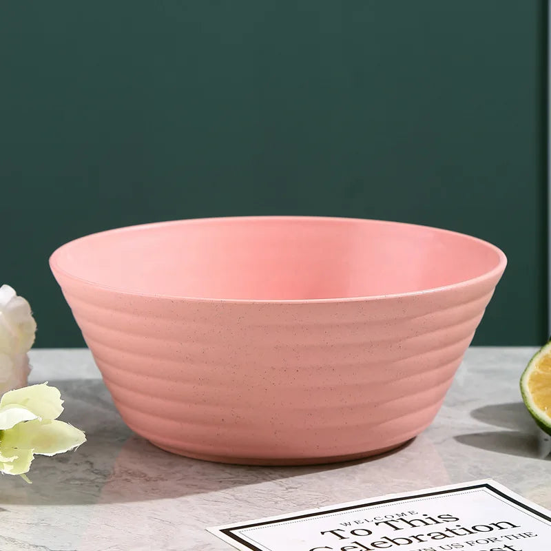 Wheat Straw Soup Bowl Microwavable Plastic Tableware Fruit Salad Bowls Cereal Ramen Pasta Dishes Dinner Plate kitchen Utensils