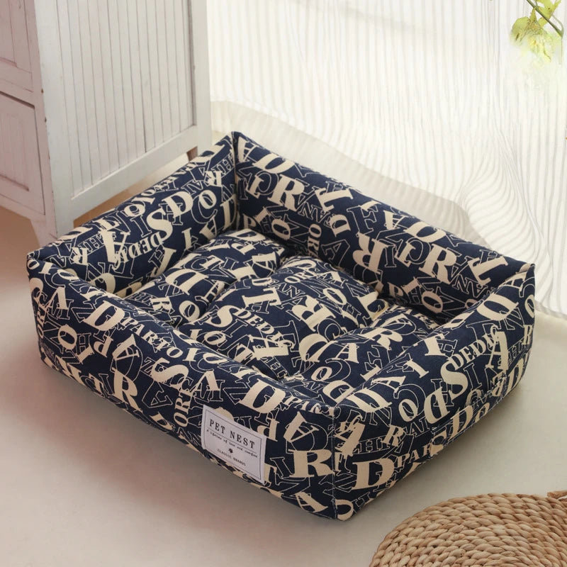 Creative Printed Square Dog Nest Pet Nest Four Seasons Universal Removable Washable Summer Pet Cat Nest Dog Nest