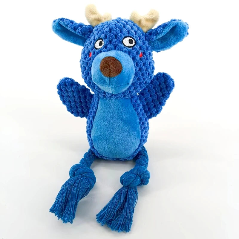 Dog Enrichment Toy Cute Animal Rope Dog Toy Plush Puppy Chew Pet Squeak Toy Cartoon Interactive Games For Dogs Stuff For Dogs