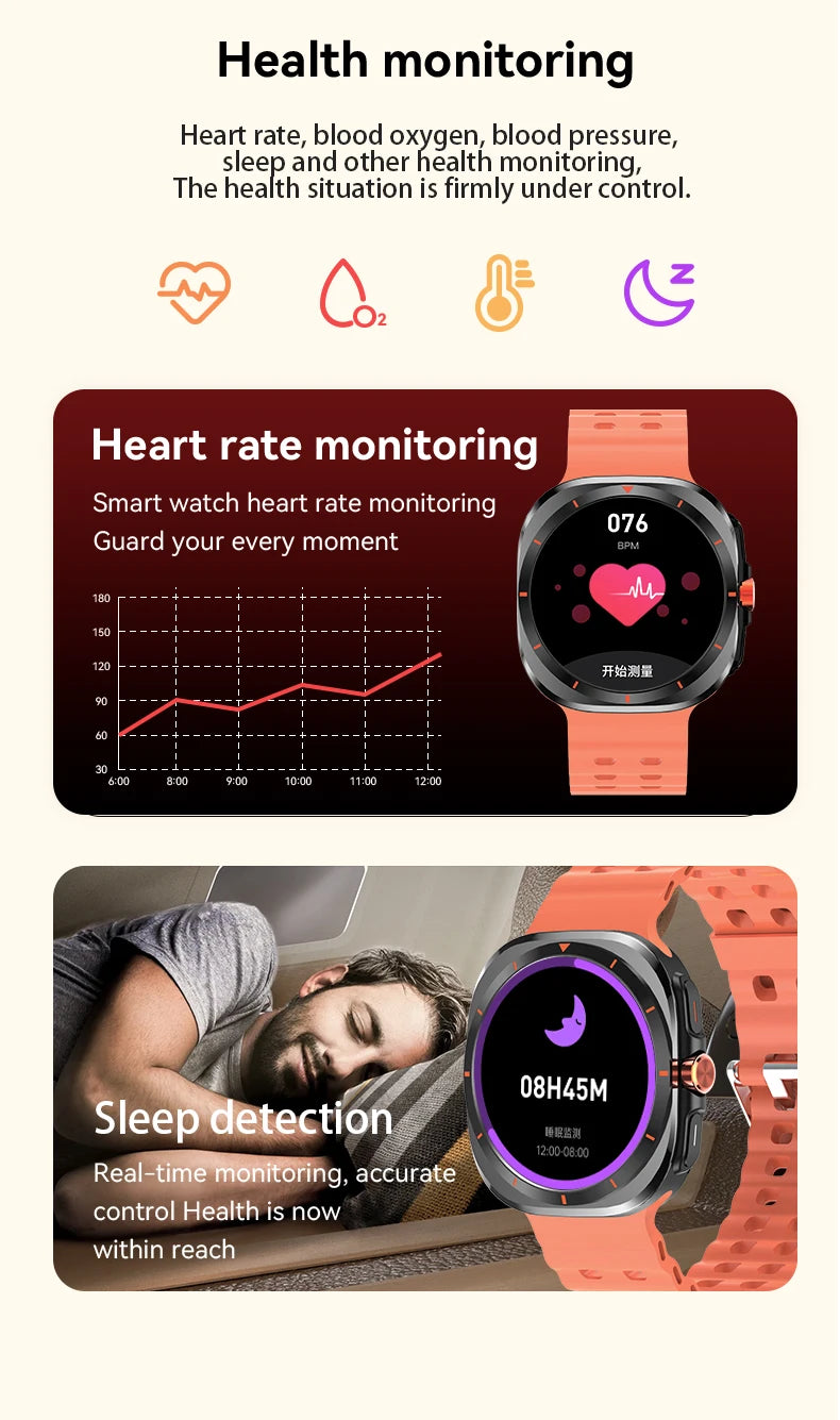 LAXASFIT 2025 New Smart Watch GT7 Ultra Men's Multifunctional Sports Fitness Tracker Health Ladies Smartwatch Gift