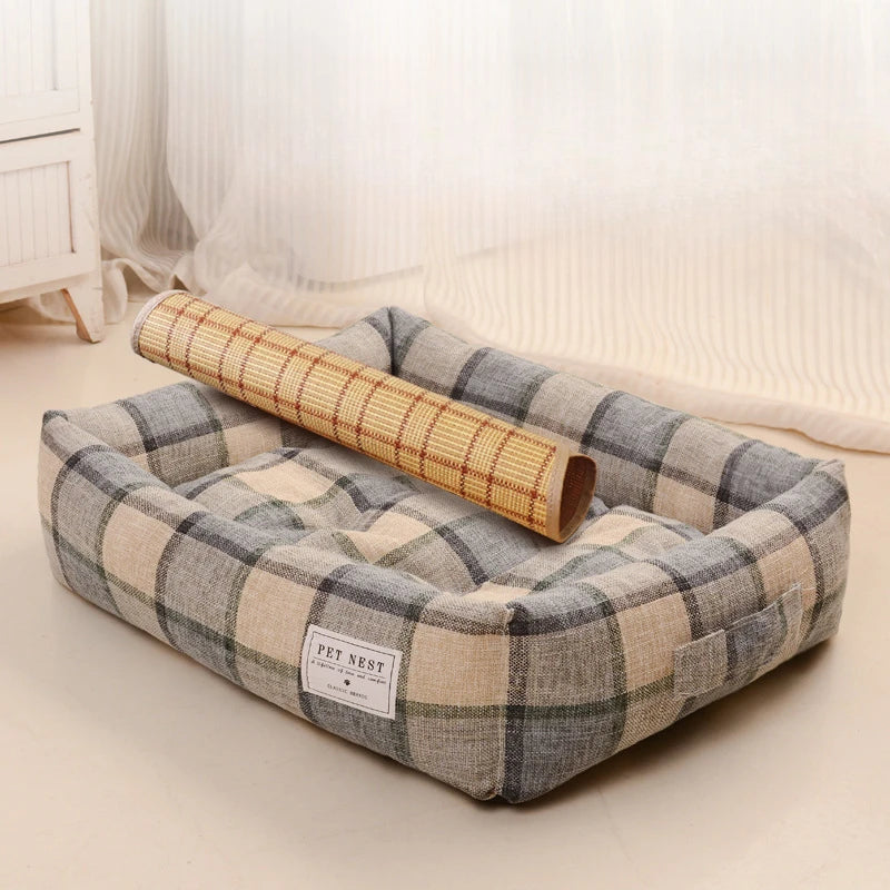 Creative Printed Square Dog Nest Pet Nest Four Seasons Universal Removable Washable Summer Pet Cat Nest Dog Nest