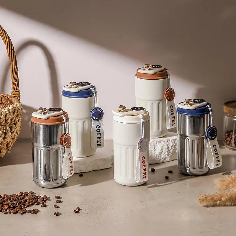 Double-layer Stainless Steel Vacuum Insulated Water Cup with Intelligence Temperature Display Thermal Travel Mug Coffee Hot Cup
