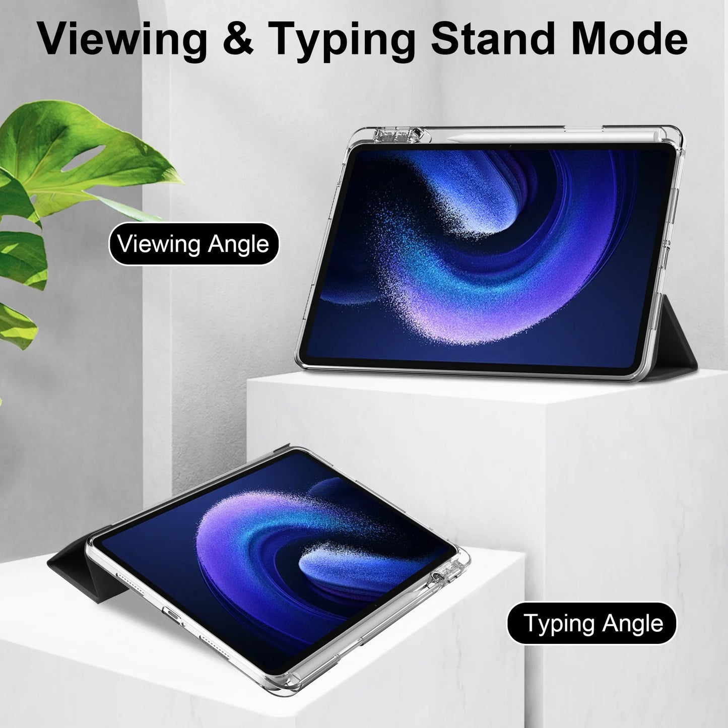 Case for Xiaomi Mi Pad 5 6 Pro 11 7 PRO 11.2 HD Transparent Case Redmi pad SE 11 Pad 2 2025 PRO 12.1" with Awake / Sleep Cover