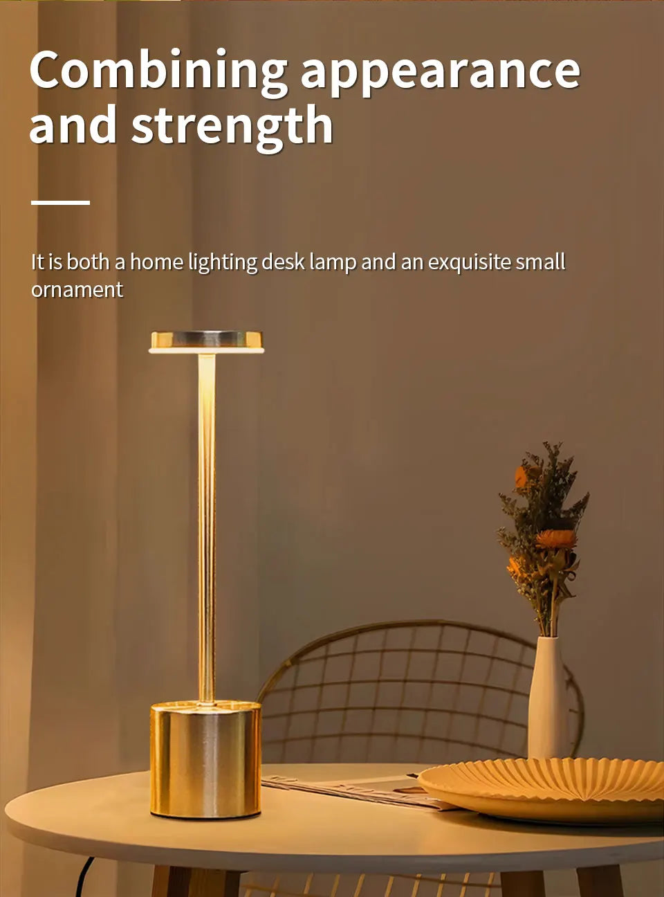 Creative Ambient Table Lamp USB Rechargeable Night Light Stepless Dimming Touch Desk Lamp 3 Colors Bedside Lamp Hotel Bar Decor