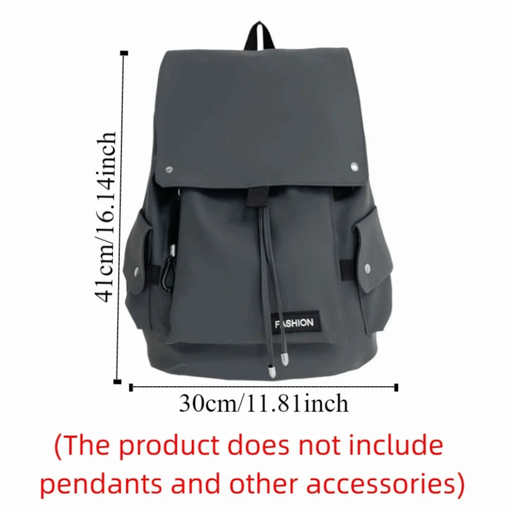 Large Capacity Men's Shoulder Bag Waterproof Multi Pocket Business Backpack Solid Color Lightweight Outdoor Storage Bag